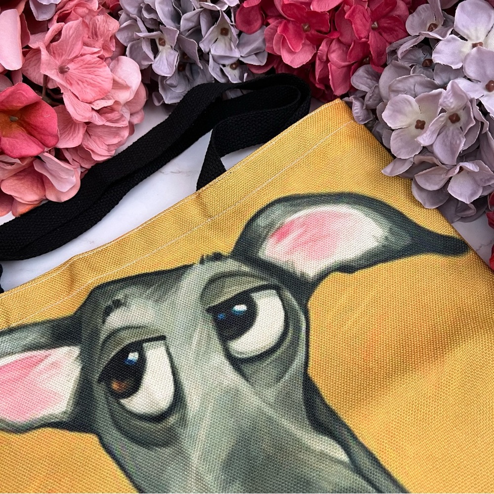 Eco-Friendly Sly Gray Greyhound Dog Folding Tote Bag - Picture 9 of 13